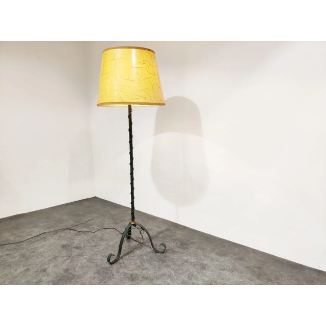 1960s Vintage Wrought Iron Floor Lamp, 1960s For Sale - Image 5 of 10