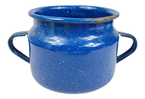 Vintage Late 20th Century Small Enameled Pot