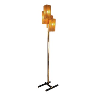 Floor Lamp in Brass and Rope For Sale
