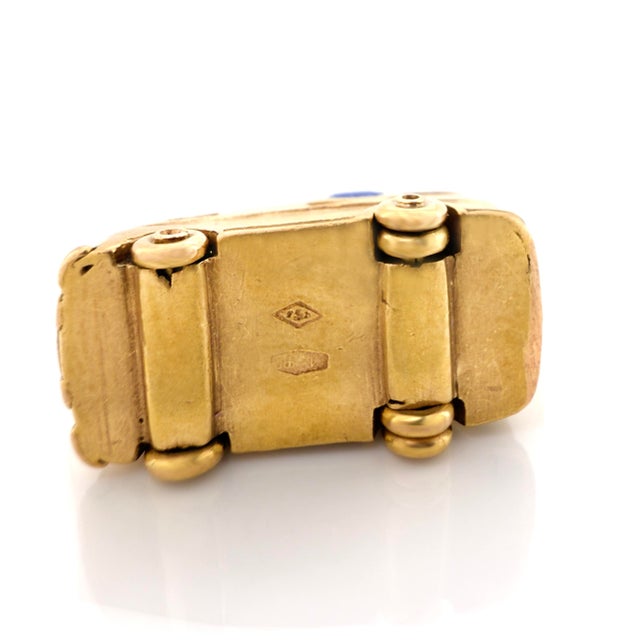 Vintage 1960s Italian 18k Articulating Microbus, Bus, Van Charm For Sale - Image 9 of 12