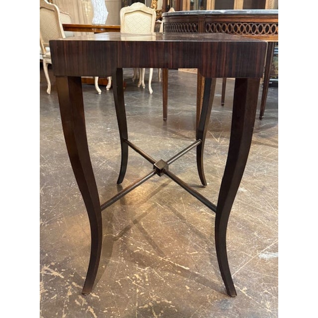 Mid-Century Karl Springer Mahogany and Macassar Wood Side Table For Sale In Dallas - Image 6 of 6
