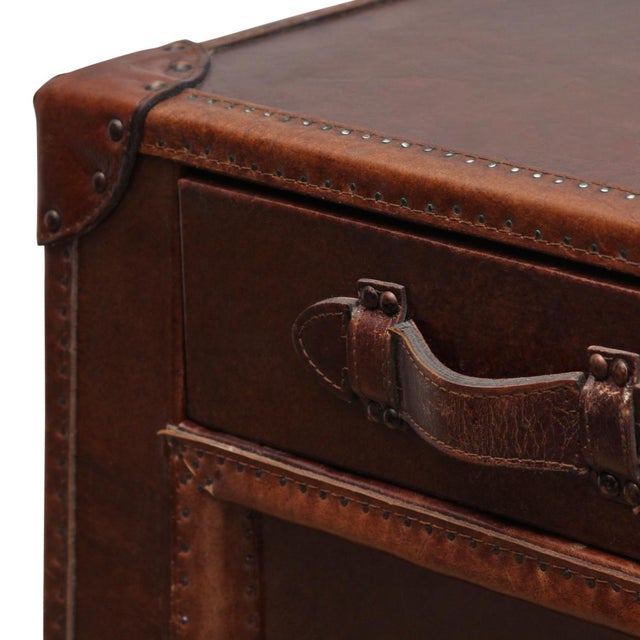 Mayfair Steamer Trunk 3Drawer Desk Attributed to Restoration Hardware