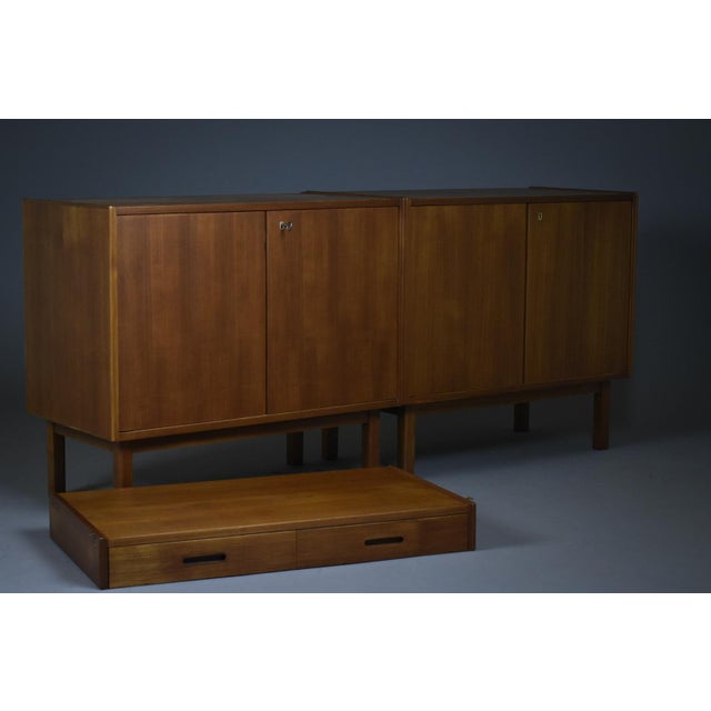 Scandinavian Mid-Century Modern Modular Teak Sideboards with Cabinet, 1960s, Set of 3 For Sale - Image 6 of 14