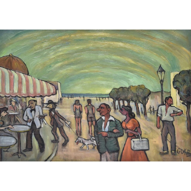 Georg Von Behrens, Figures, Oil Painting on Canvas, 1950s For Sale - Image 17 of 18