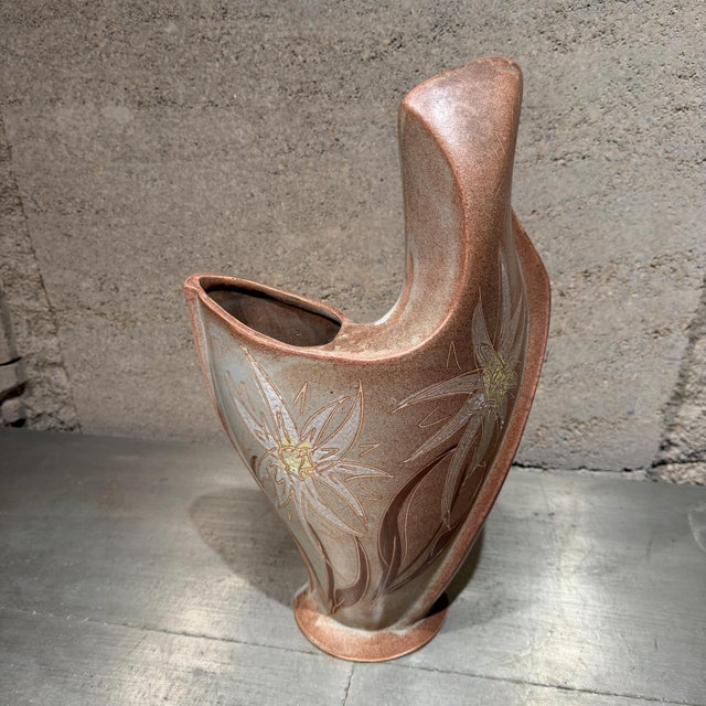 Yellow Mid-Century Biomorphic Vallauris Ceramic Vase Dove For Sale - Image 8 of 12