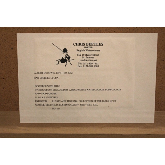 Late 19th Century Circa 1872-1880 Watercolor by Albert Goodwin, "San Michele, Lucca" For Sale - Image 5 of 5