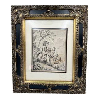 Antique French Engraving After Francois Boucher Huquier Framed For Sale