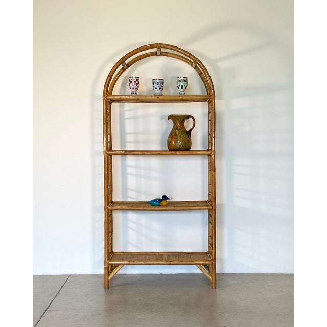 1970s Wicker and Bamboo Bookcase, 1970s For Sale - Image 5 of 10