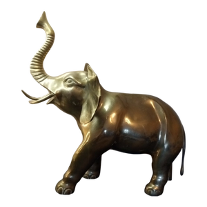 Stunning Dolbi Cashier's Made in Korea Brass Trunk-Up Elephant Sculpture