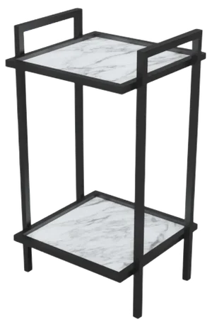 Bacco Console Side Table in Steel with Marble Surfaces by Casa Botelho