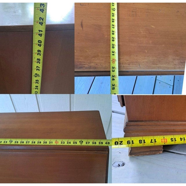Antique Gov Winthrop Drop Front Secretary Desk Maple 4 Drawer Slant Front Chippendale Style For Sale - Image 11 of 13