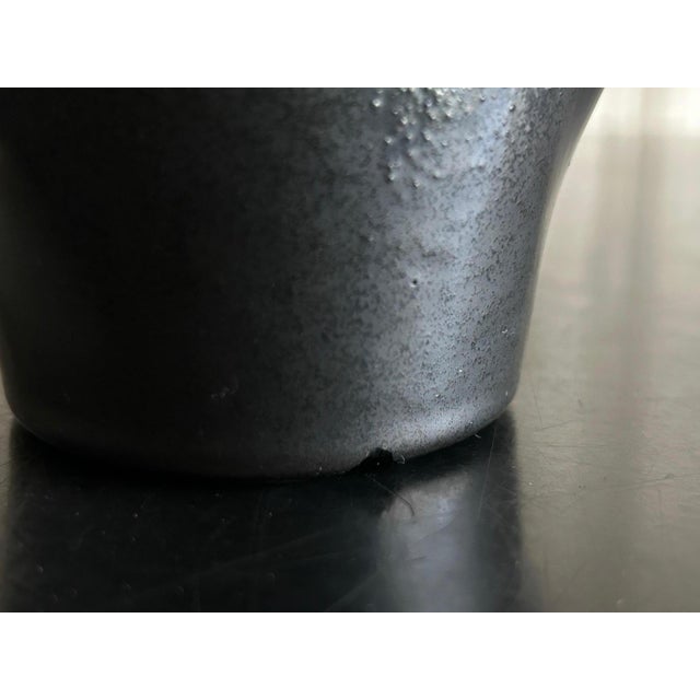 Black Ceramic Vase from Elchinger, 1950s For Sale - Image 8 of 9