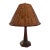 Vintage Van Briggle Matte-Glazed Pottery Table Lamp With Woven Rattan Shade For Sale