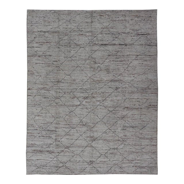 Modern Casual Hand Hand Knotted Tribal Rug by Keivan Woven Arts 10'9 X 13'3 For Sale
