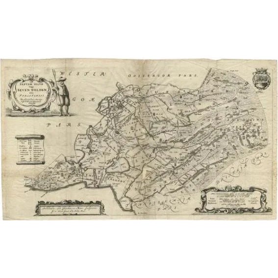 Antique Map of Zevenwouden in Friesland by Schotanus, 1664 For Sale - Image 6 of 6
