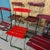 French Red Slatted Outdoor Folding Chair, 1950s For Sale - Image 3 of 5
