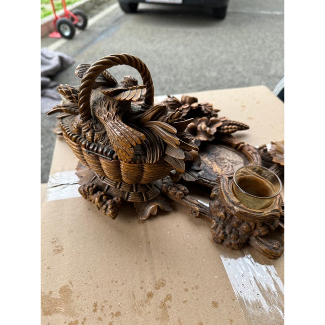 Black Forest Carved Inkwell For Sale - Image 4 of 5