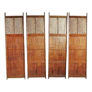 Vintage Bamboo Screen Panels- Set of 4