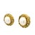 Italian 18k Gold Mabe Pearl & Diamond Earrings, Circa 1980, Pair For Sale In Miami - Image 6 of 13