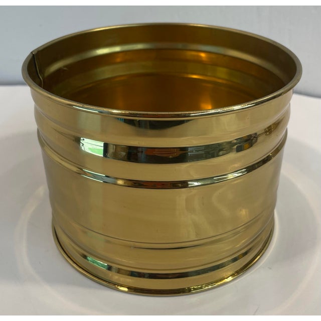 Vintage Round 5.5” Brass Planter For Sale In Dallas - Image 6 of 6