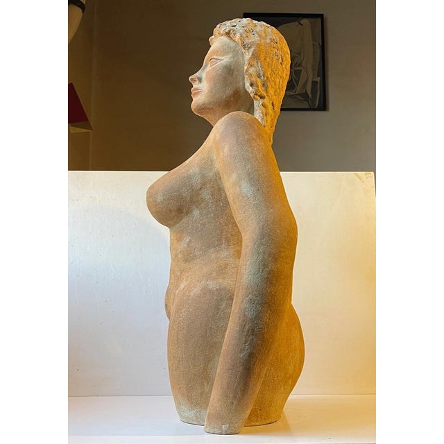 Vintage Italian Terracotta Sculpture of Voluptuous Nude Female Torso, 1950s For Sale - Image 15 of 18