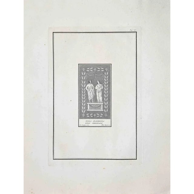 Antiquities of herculaneum exposed, original etching from the end of the 18th century, made by various old masters. Good...