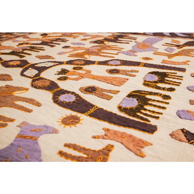 Vintage Hand-Stitched Kanduri Cloth With Animal and Tree of Life Appliqué, India, C. 1950s For Sale - Image 11 of 18