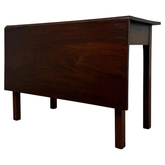 Wood Antique English Georgian Mahogany Drop-Leaf Writing Table, 1700s For Sale - Image 7 of 14