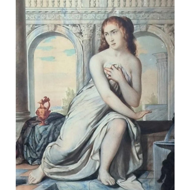 Paper Susanna and the Elders, Tempera and Watercolor on Paper, 19th Century For Sale - Image 7 of 16
