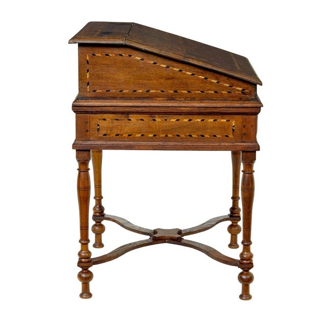 Early 19th Century 19th Century Dutch Inlaid Oak Writing Slope, 1800 For Sale - Image 5 of 11