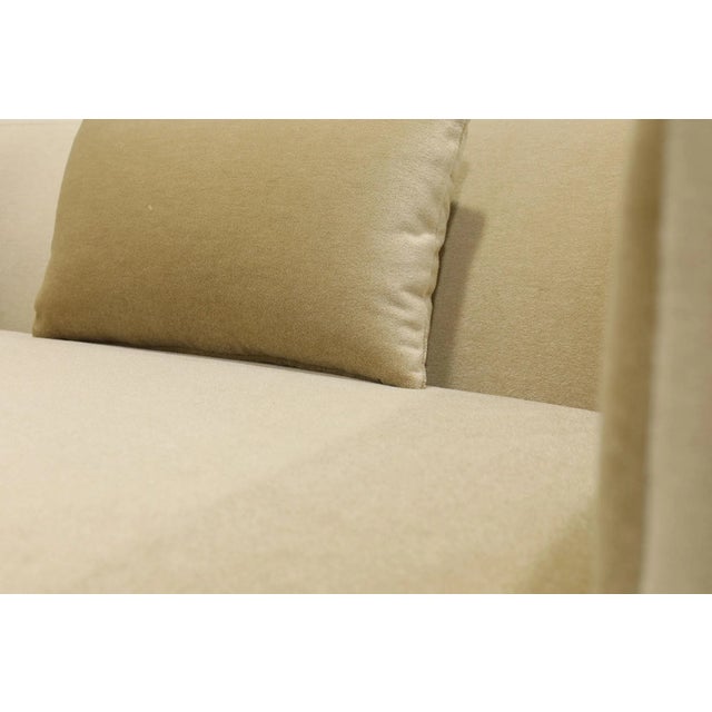 Khaki Mid-20th Century Tuxedo Sofa by Edward Wormley for Dunbar in Mohair Upholstery For Sale - Image 8 of 8