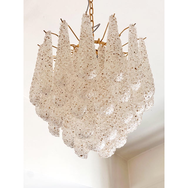 Murano Contemporary Mid-Century Modern "Conchiglie" Murano Glass Gold Chandelier For Sale - Image 4 of 8