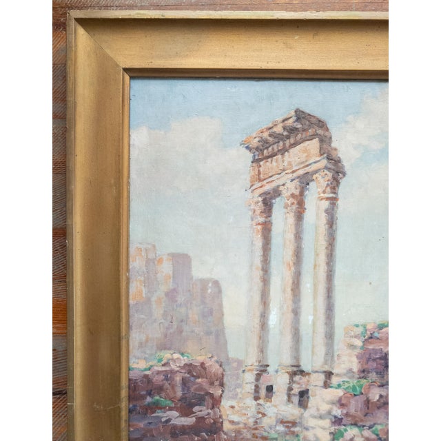 The American School 20th Century American Impressionist Oil Painting of Roman Forum Ruins, Pennsylvania School For Sale - Image 3 of 12