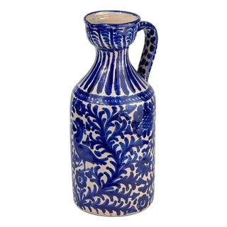 Vintage Fajalauza Blue and White Bird Pitcher, 1950s For Sale