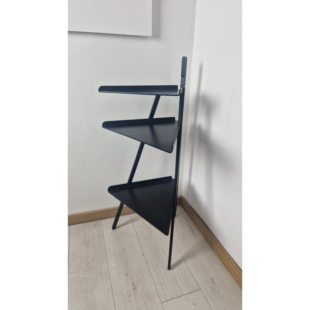 1980s Design Corner Unit, Trio Model, Black Lacquered Wood, by Achille Castiglioni for Interflex For Sale - Image 6 of 11