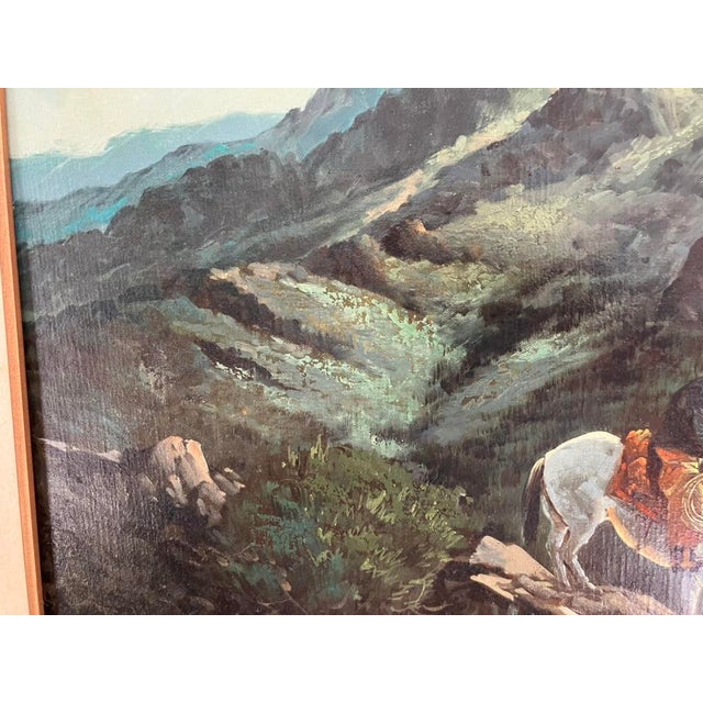 O. MacLeod (Attributed) – Monumental Western Mountain Landscape With Cowboy, Original Oil on Canvas For Sale - Image 10 of 11