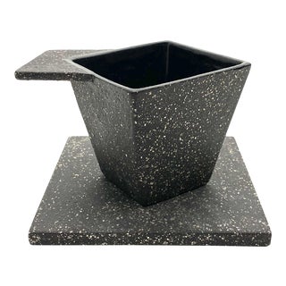 Modern Square Coffee Cup in Black For Sale