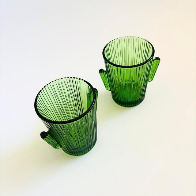 Mid-Century Modern Glass Cactus Tumblers by Libbey - Set of 2 For Sale - Image 3 of 10