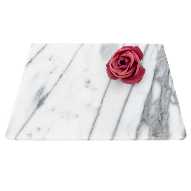 Coastal Marble Pastry Board White For Sale - Image 3 of 4