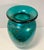 Mid-Century Modern Rare Vintage Murano Iridescent Splatter Turquoise Art Glass Vase 10.5" For Sale - Image 3 of 7