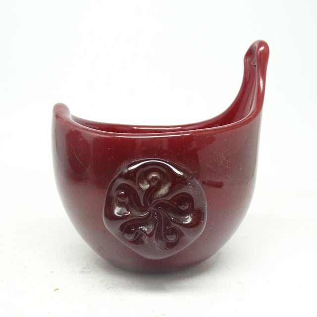 Glass Postmoder Salt Holder attributed to Wolomin Glassworks attributed to Jerzy Słuczan-Orkusz, Poland, 1970s For Sale - Image 7 of 8