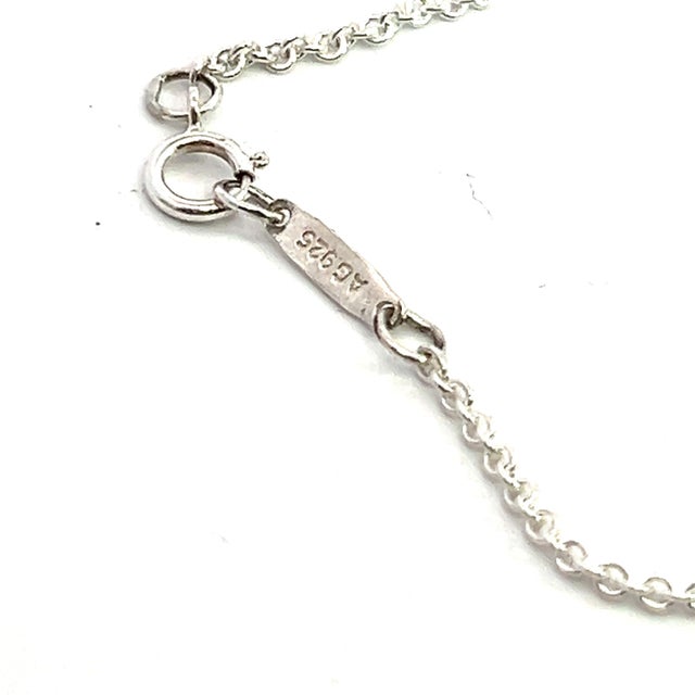 1990s Tiffany & Co Estate Love Knot Necklace 17" Silver For Sale - Image 4 of 9