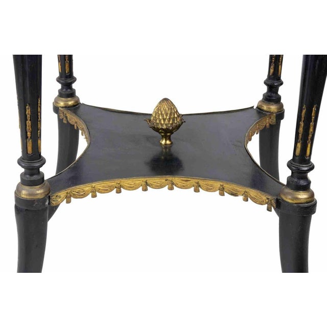 Antique Mid-19th Century Ebony and Gilded Metal Altana Dining Table For Sale - Image 5 of 8