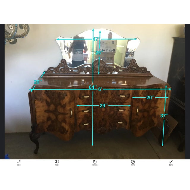 European Art Deco Sideboard/Buffet With Mirror, Most Likely Circa 1930s–early 1940s. For Sale - Image 10 of 12