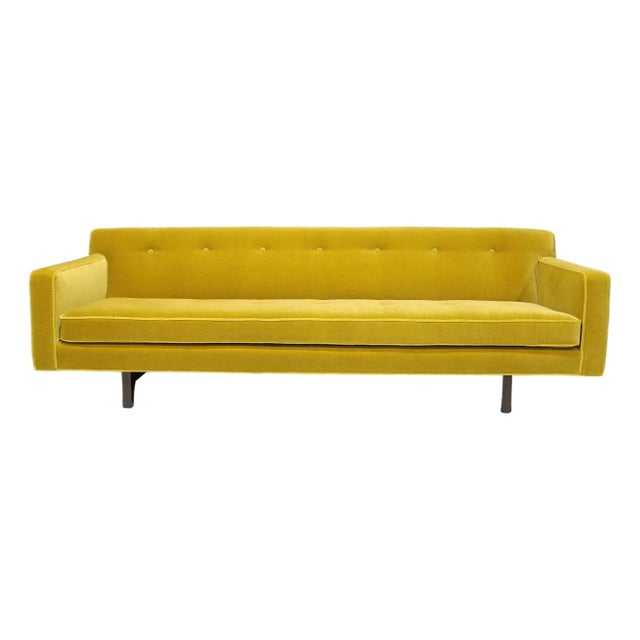 Edward Wormley for Dunbar Bracket Back Sofa in Mohair For Sale