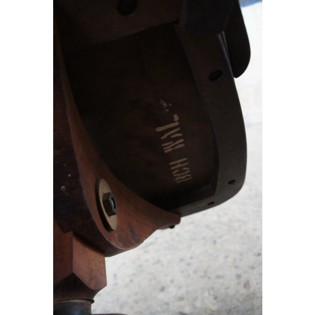 Early 20th Century Antique Victorian Walnut Industrial Bankers Office Schoolhouse Swivel Desk Chair For Sale - Image 10 of 11