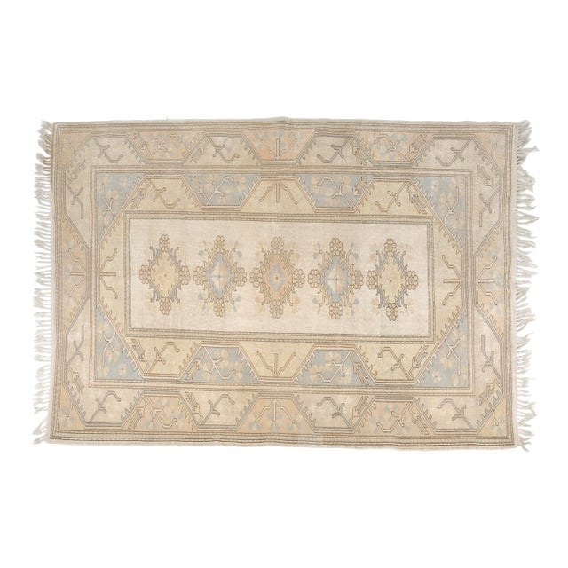 1960s Oushak Anatolian Kurdish Carpet For Sale