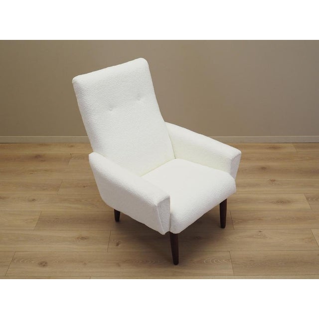 Brown Danish White Armchair, 1970s For Sale - Image 8 of 10