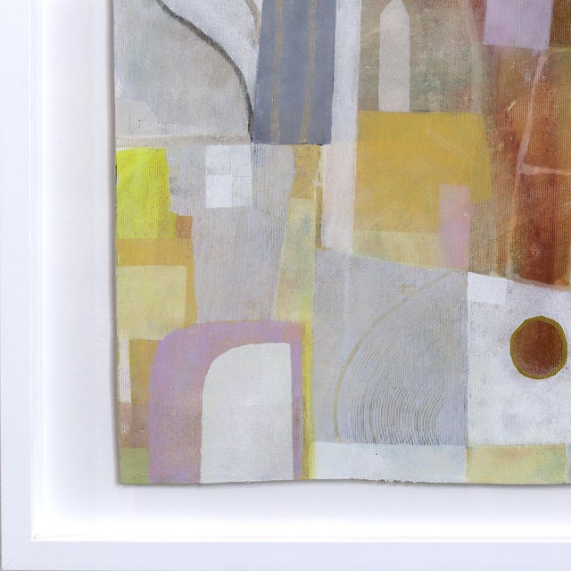 Textile Rooftop Views - Framed Original Contemporary Cityscape Acrylic Painting on Canvas by Maria C Bernhardsson For Sale - Image 7 of 9