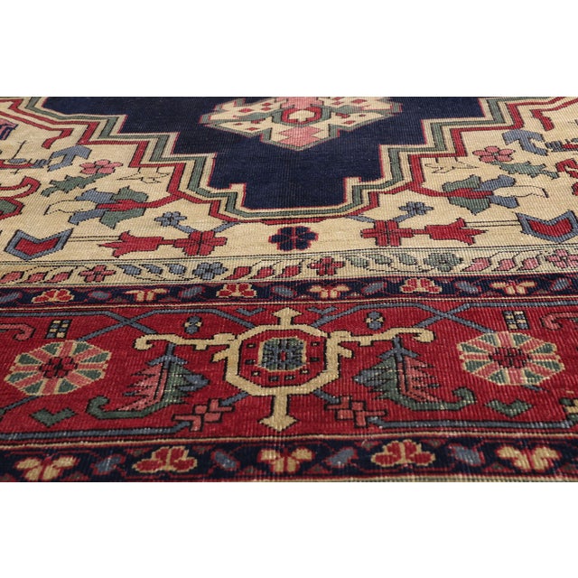 Late 19th Century Late 19th Century Turkish Serapi Rug, 12'00 X 14'08 For Sale - Image 5 of 10